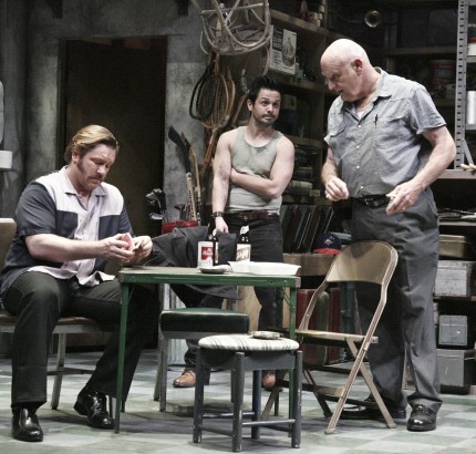 Ron Eldard, Freddy Rodriguez and bill Smitrovich in American Buffalo, directed by Randall Arney at geffen Playhouse (photo by Michael Lamont)