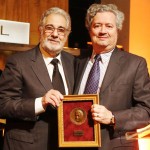 Placido Domingo presenting Award to Composer Lee Holdridge